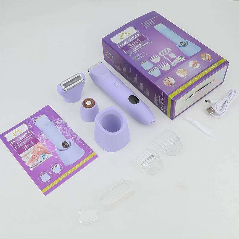 RESUXI Women's 3 in 1 Electric Epilator Bikini Waterproof Shaver Removal Sideburns Lip Clipper Private Hair Trimmer
