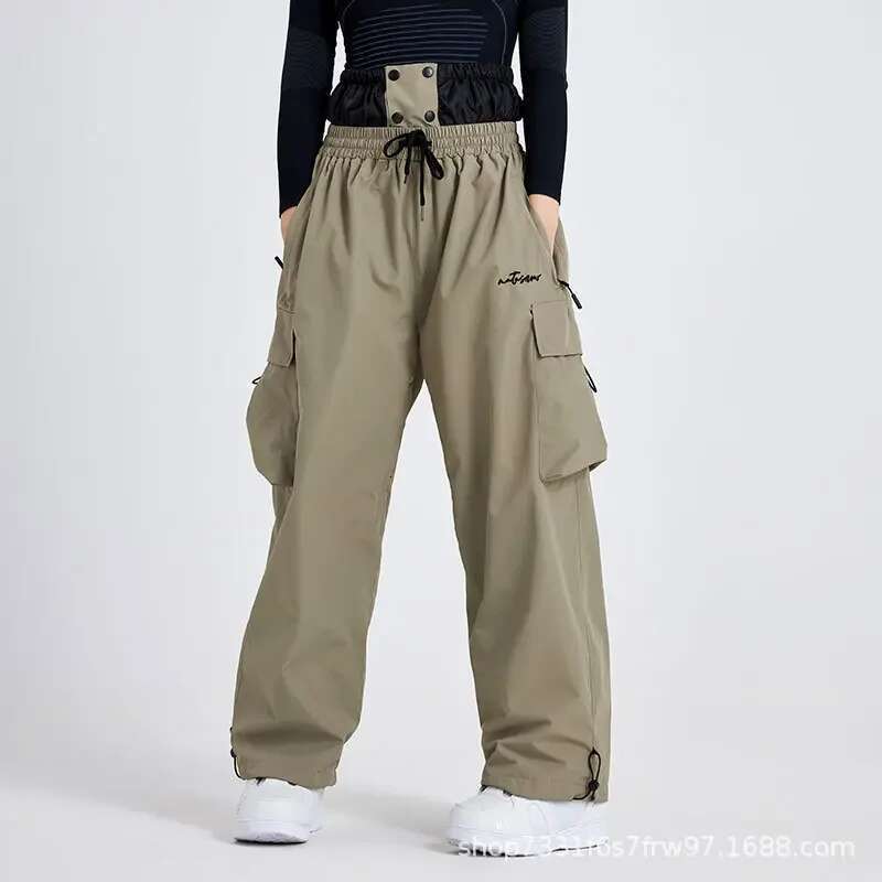 2025 New Ski Men Windproof Waterproof Single Board Breathable Women's Outdoor Leisure Sports Loose Snow Pants