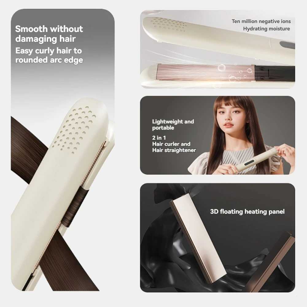 Hair Straightener Professional Ceramic Flat Iron Negative Ion Wide Plate 4 Gear Temperature Adjustable Straightening Iron W250610