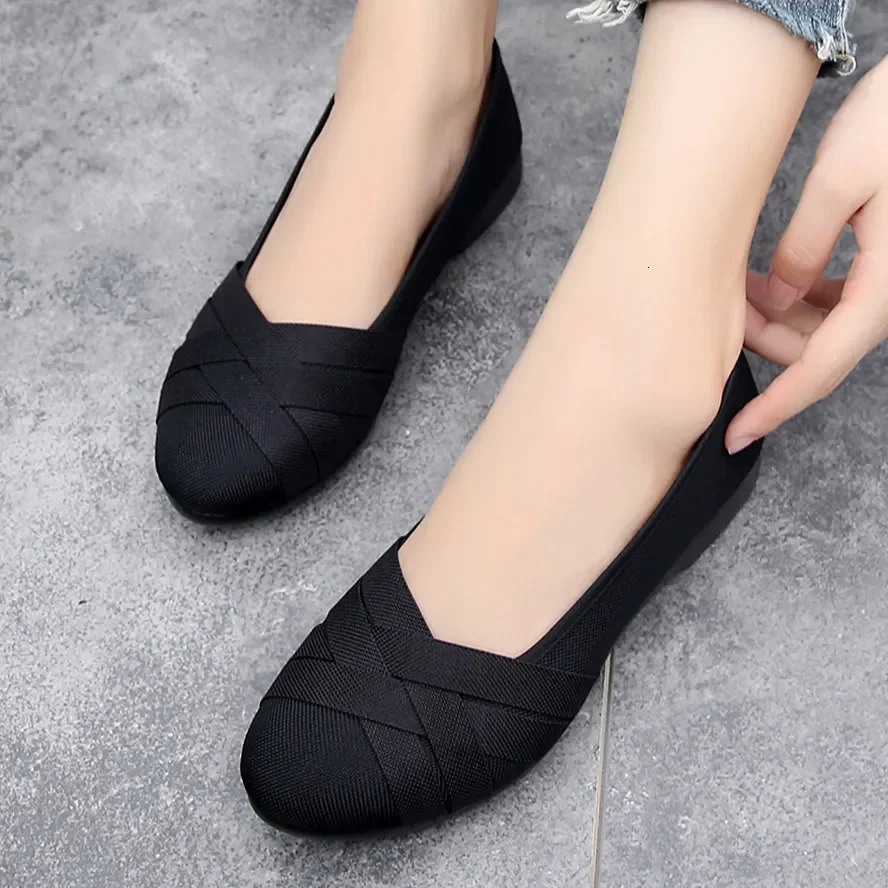 Zapatos De Mujer Women Fashion Plus Size Hollow Out Breathable Slip on Flat Shoes Lady Casual Grey Comfort Loafers Flats A93 250603