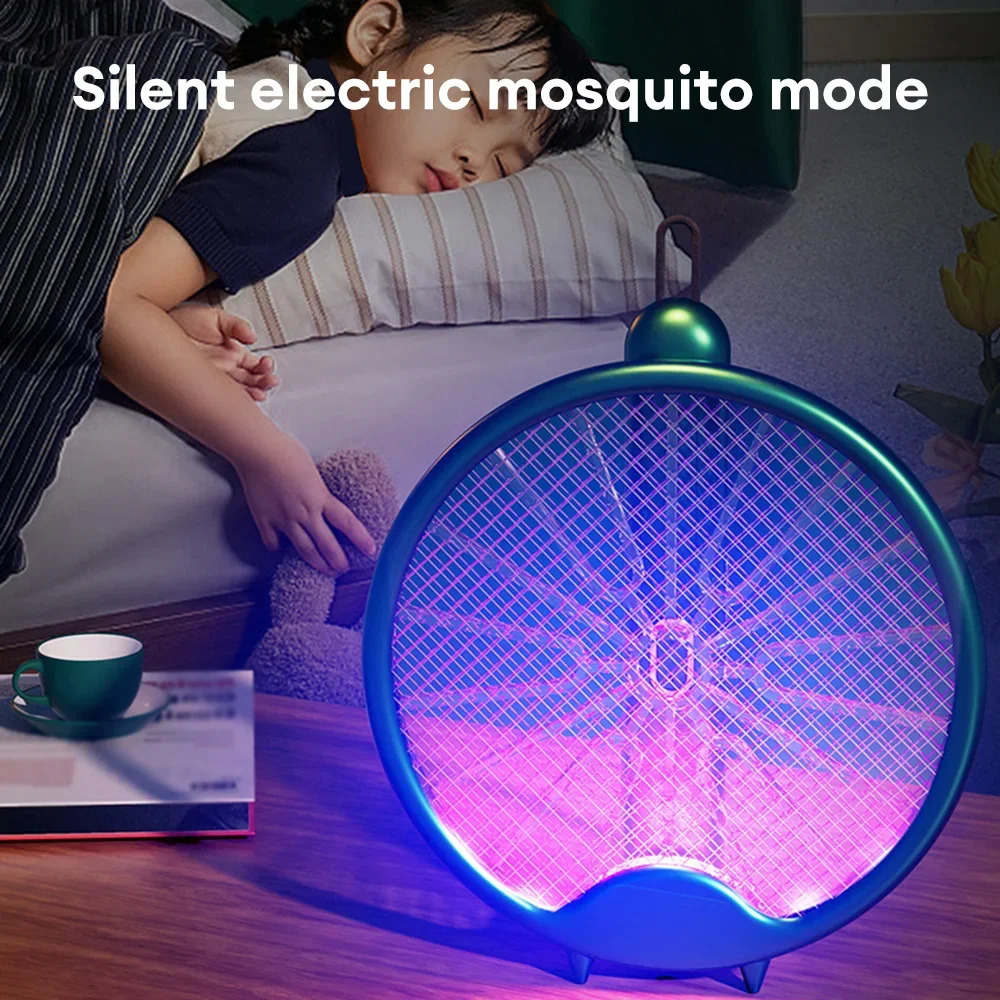 3000V Electric Mosquito Racket Mosquito Killer Lamp USB Rechargeable Foldable Mosquito Repellent Lamp Swatter Fly Swatter 250609