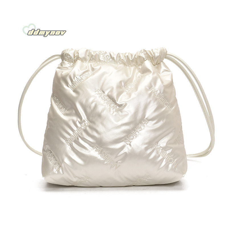 Autumn Winter Niche 2025 New Women's Trendy Super Popular Stylish Versatile Crossbody Cotton Padded Bucket Bags ddmynov