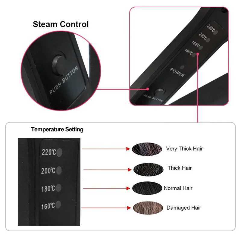 Kemei KM-329 Professional Hair Straightener Electric Hair Curler Flat Iron Negative Ion Curling Dryer and Straightening Brush W250610