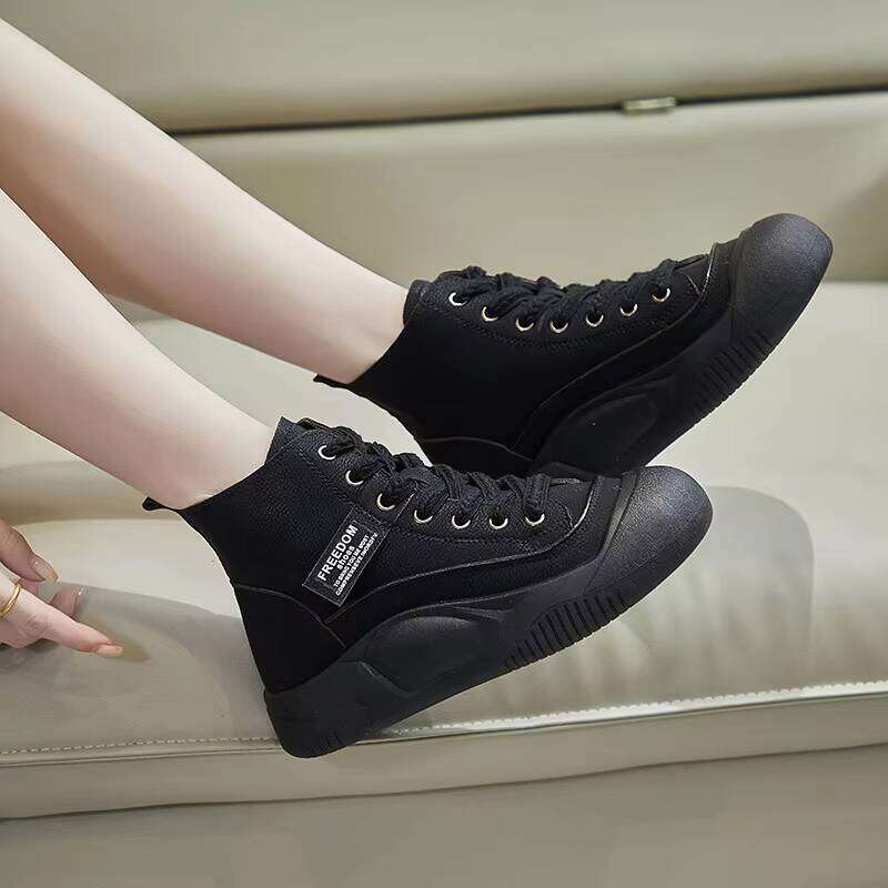 Small Tall Casual Winter Short Boots Thick Sole High Top Women Shoes Anti Slip
