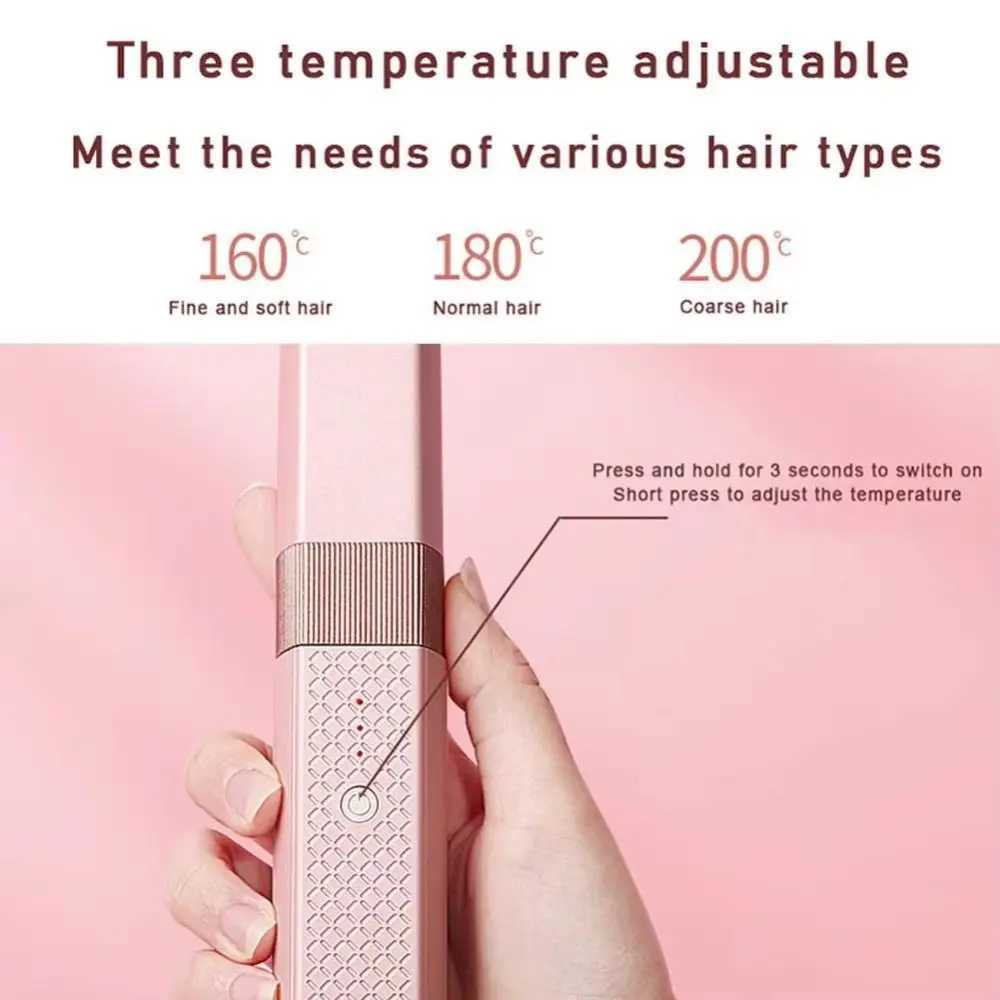 Even Heat Distribution Mini Hair Straightener Anti-Burn Temp Adjustable Hair Straightening Irons Fast Heating W250610