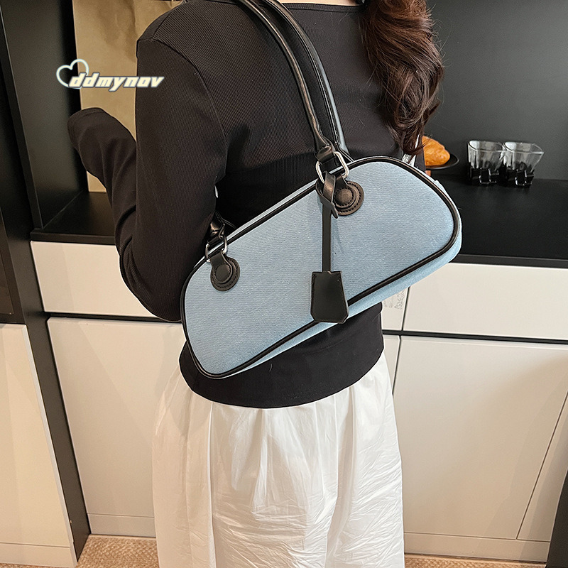 for Women 2025 New Spring Summer Niche High-end Handheld Bowling Single Shoulder Crossbody Baguette Bag ddmynov