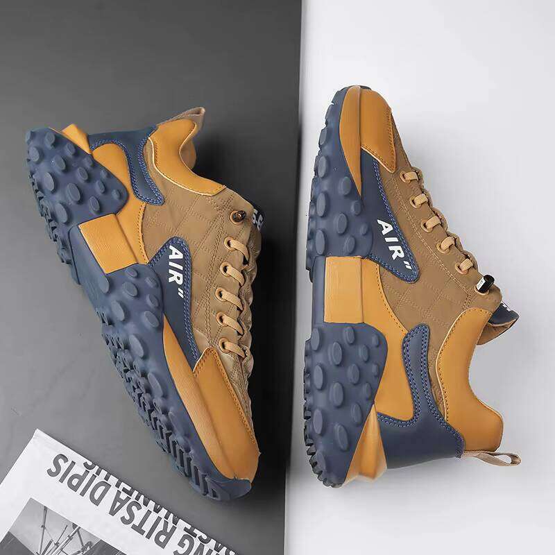 Fashion Knitting Fabric Thick Running Sneakers Light Breathable Large Size Jogging Casual Men Shoes