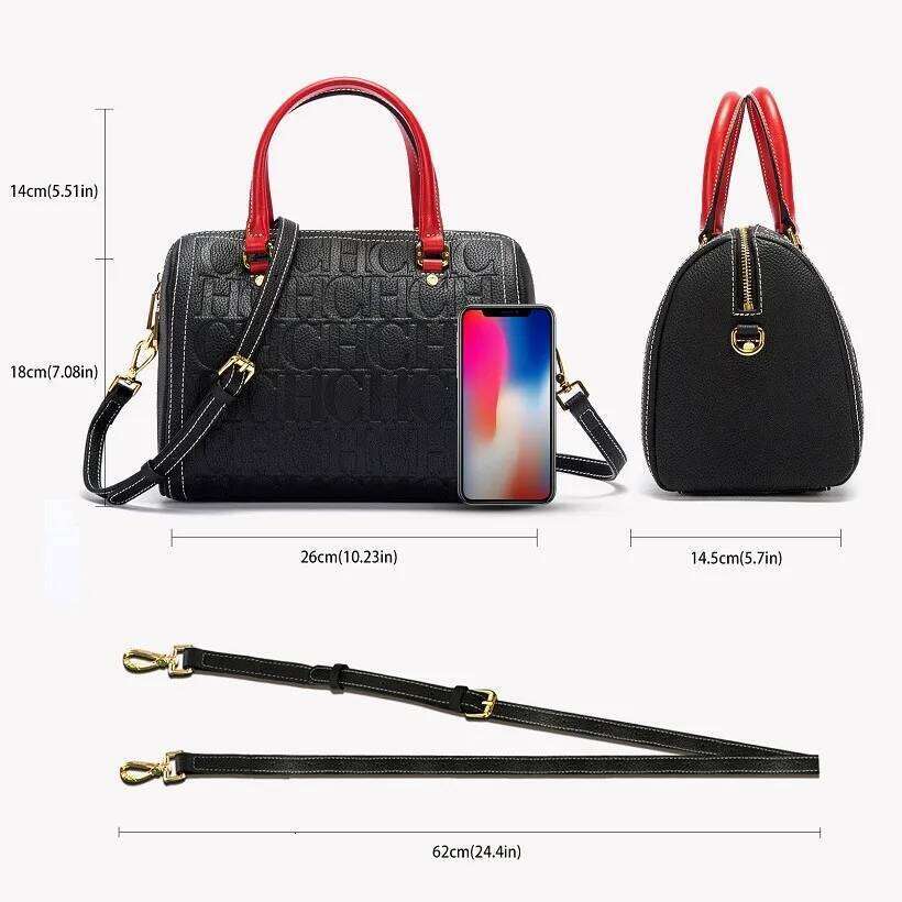 Women's Fashion Letter Print Handbag Shoulder Crossbody Large Capacity Boston Bag
