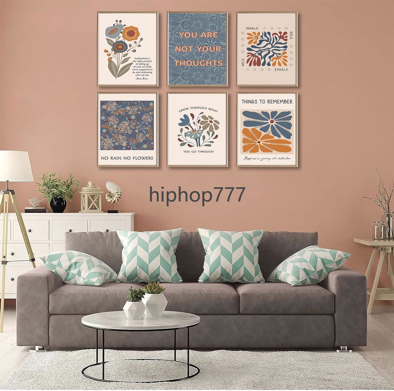 6 Mental Health Posters Bohemian Style Motivational Psychology Wall Decor Pictures Therapy Office Wall Art Inspirational Positive Quotes Canvas Poster
