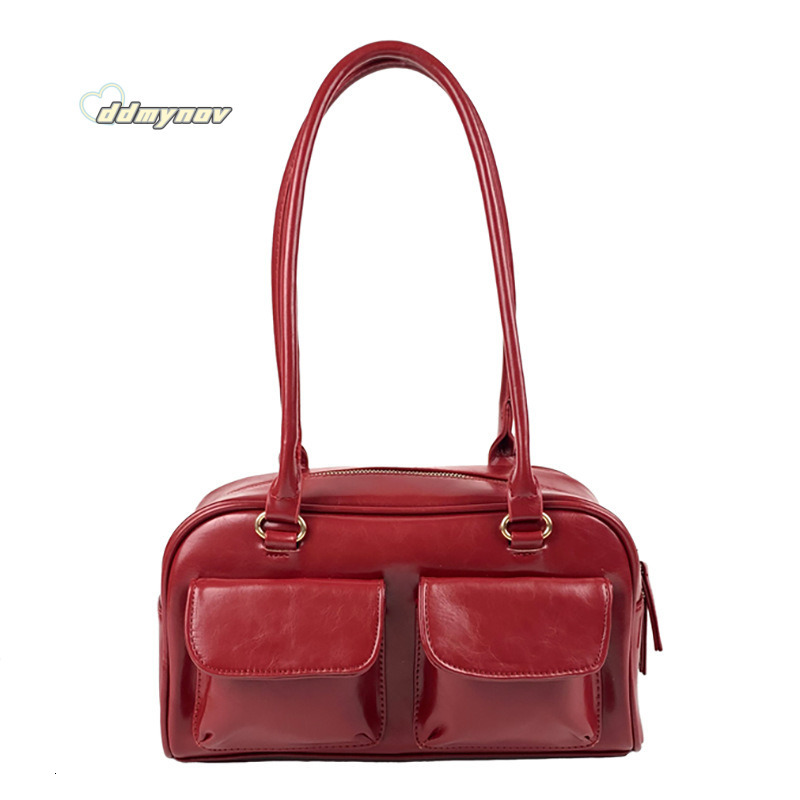 2024 New Solid Color PU Large Capacity Underarm Shoulder Korean Fashion Women's Bag ddmynov