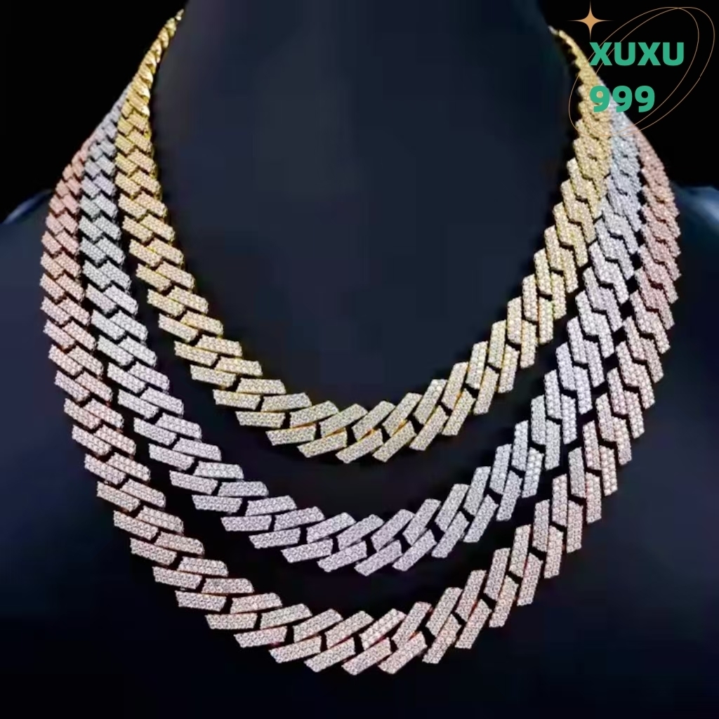OACOCA Moissanite Chain 925 Sterling Silver Necklace Sterling Silver Necklaces for Women Sterling Silver Necklace for Men Chain
