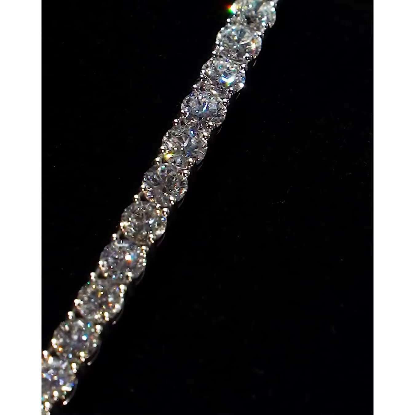 OACOCA 5mm VVS1 Moissanite Diamond Tennis Chain Necklace Iced Out Round Cut Design 925 Silver Passes Diamond Tester Hip Hop Jewelry