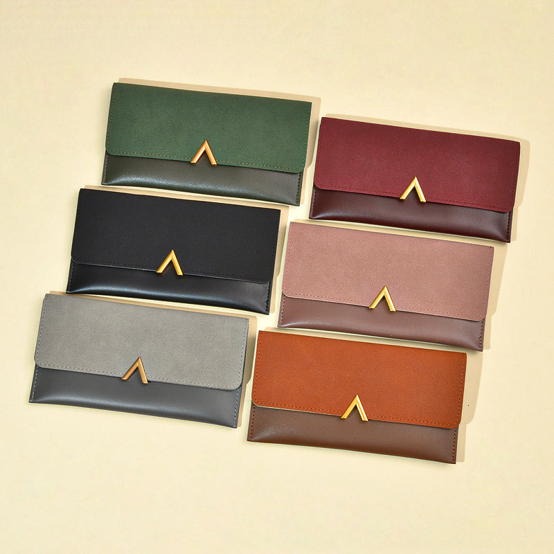 Free Shipping 2025 New Designer Bag Trendy Color Block Women's Long Wallet Simple Multifunctional Fashionable Exquisite Practical Card Bag