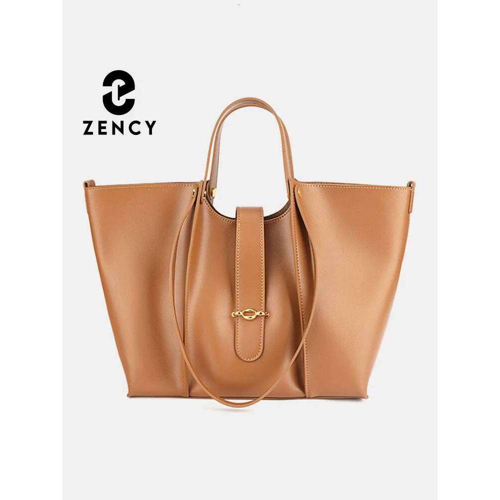 Zency Brand Soft Geniune Leather Female Handbag High Quality Vintage Designer Tote Bag for Shopping Travel Big Purses