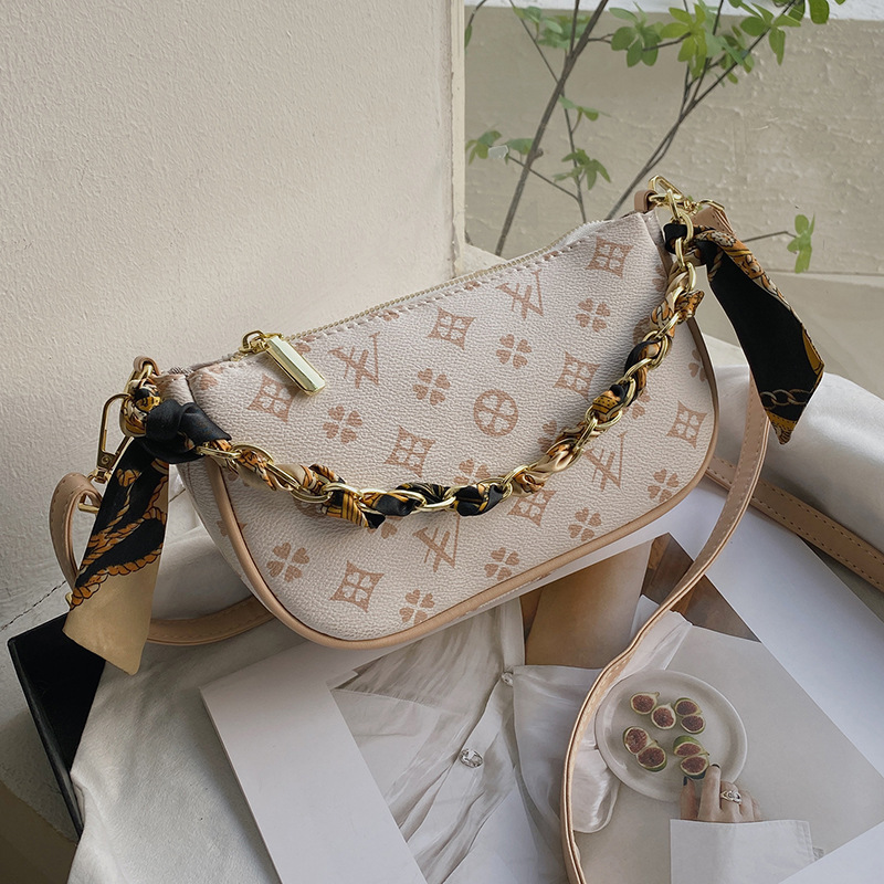 designer bag, retro texture, wide and floral women's bag, crossbody bag, trendy and fashionable casual, versatile chain bag, Free shipping