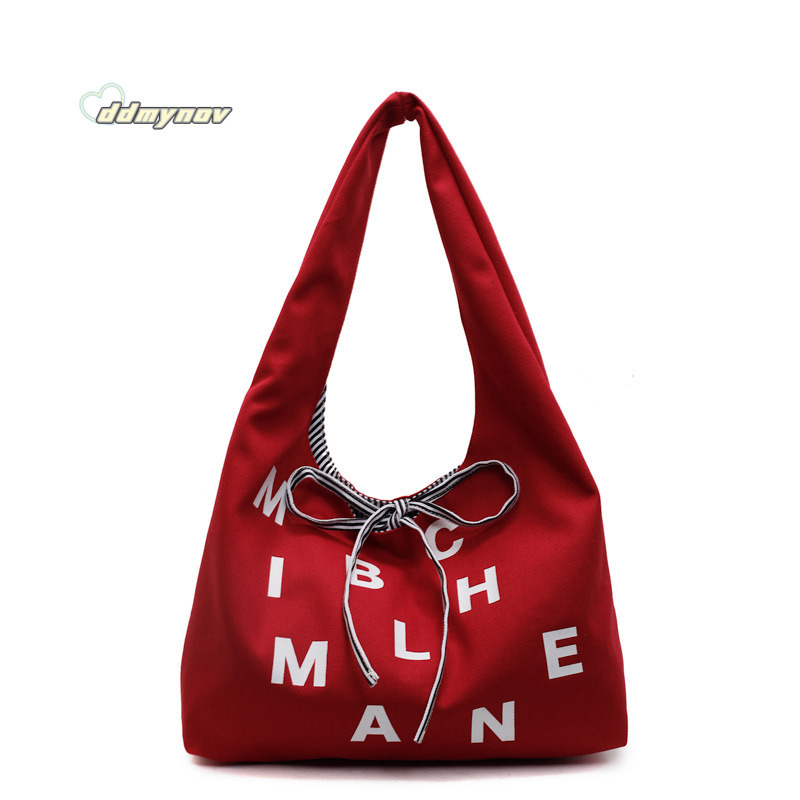 Canvas Reversible Large Capacity Commuter Korean Style New Shoulder Bag for Women ddmynov