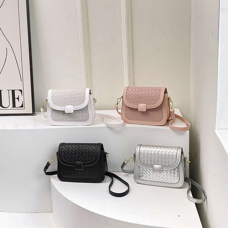 2024 New Fashion Trend Imitation Woven Fabric Texture Small Square Simple Versatile Shoulder Crossbody Bag GUHUISHU