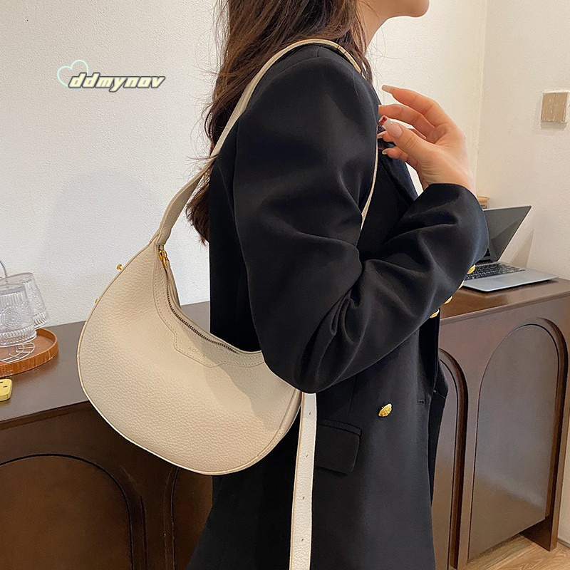Niche Handbag for Women 2025 New Versatile Shoulder Crossbody Underarm Casual Fashion Crescent Bag ddmynov