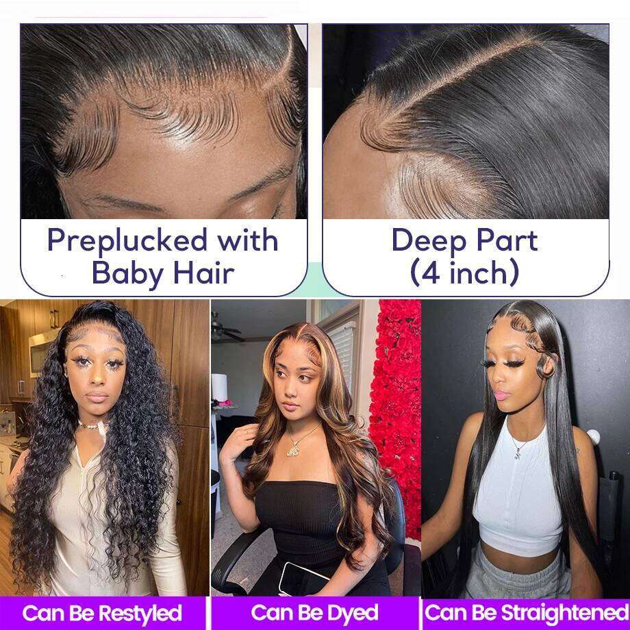13x6 Hd Bone Frontal Wig Pre Plucked Brazilian Remy Straight 13x4 Lace Front 100% Human Hair Wigs For Women