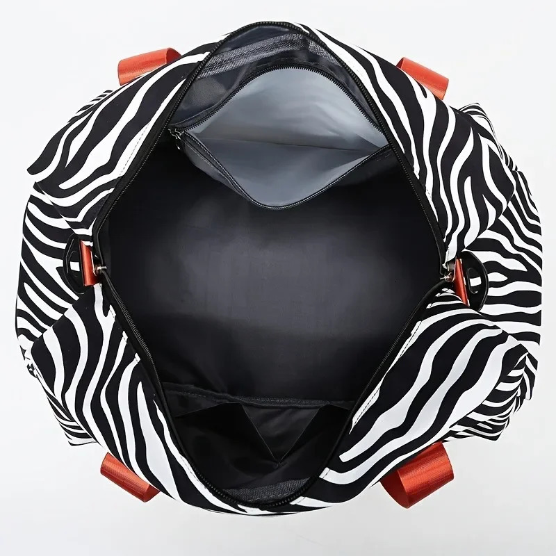 Large Capacity Nylon Travel Duffle Bag with Animal Print Sports Gym Storage Portable WomenS Weekender Overnight Bag w250605