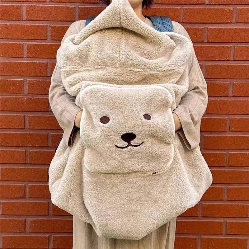 ins cartoon bear plush baby blanket baby stroller windproof blanket travel out portable warm baby swaddle blanket y2506100H5O