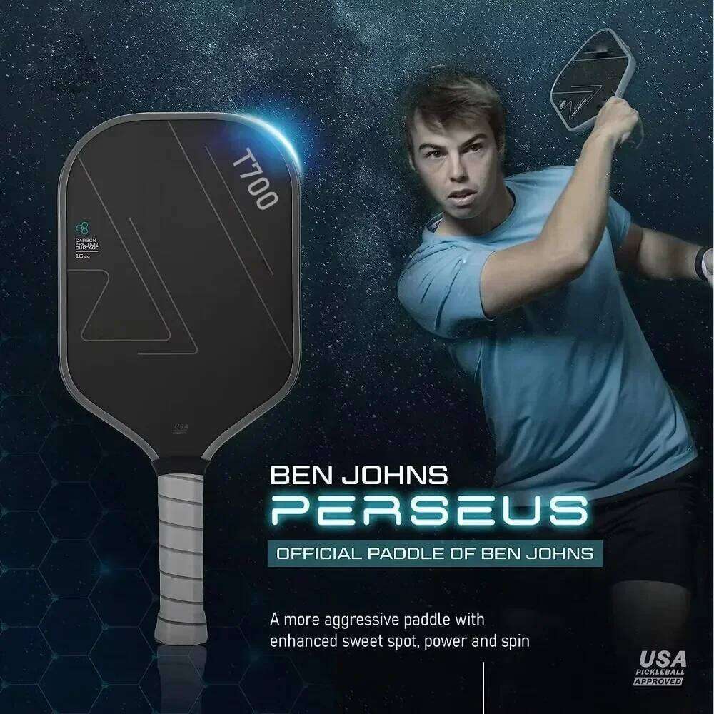 T700 Thermoformed Unibody Raw Fiber Pickleball Paddle Carbon Friction Surface SpinTextured Increased Power USAPA Approved