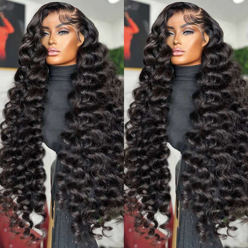 Rosabeauty 250% 13x6 Hd Frontal Wig Loose Waves wig Human Hair Brazilian 30 32Inch Deep Wave 13x4 Lace Front Wigs For Women