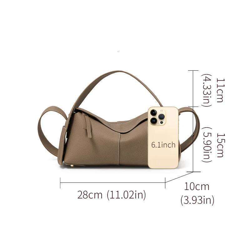 Leather pillow official website 2025 new commuter large capacity cross-body women's bag fashionable shoulder
