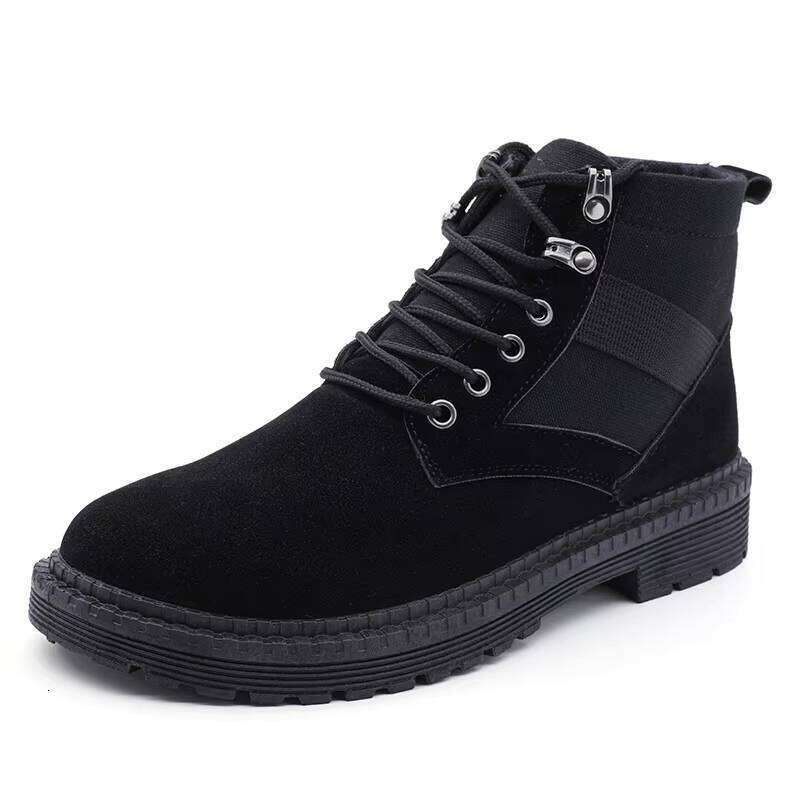 New High-top Casual British Canvas Suede Men's Shoes Wild Fashion Tooling Boots