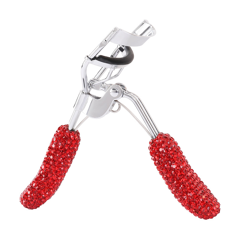 Wholesale Bling Rhinestone Eyelashes Curler Tweezer Portable Colorful Curling Eye Lashes Clip Cosmetic Beauty Makeup Tools