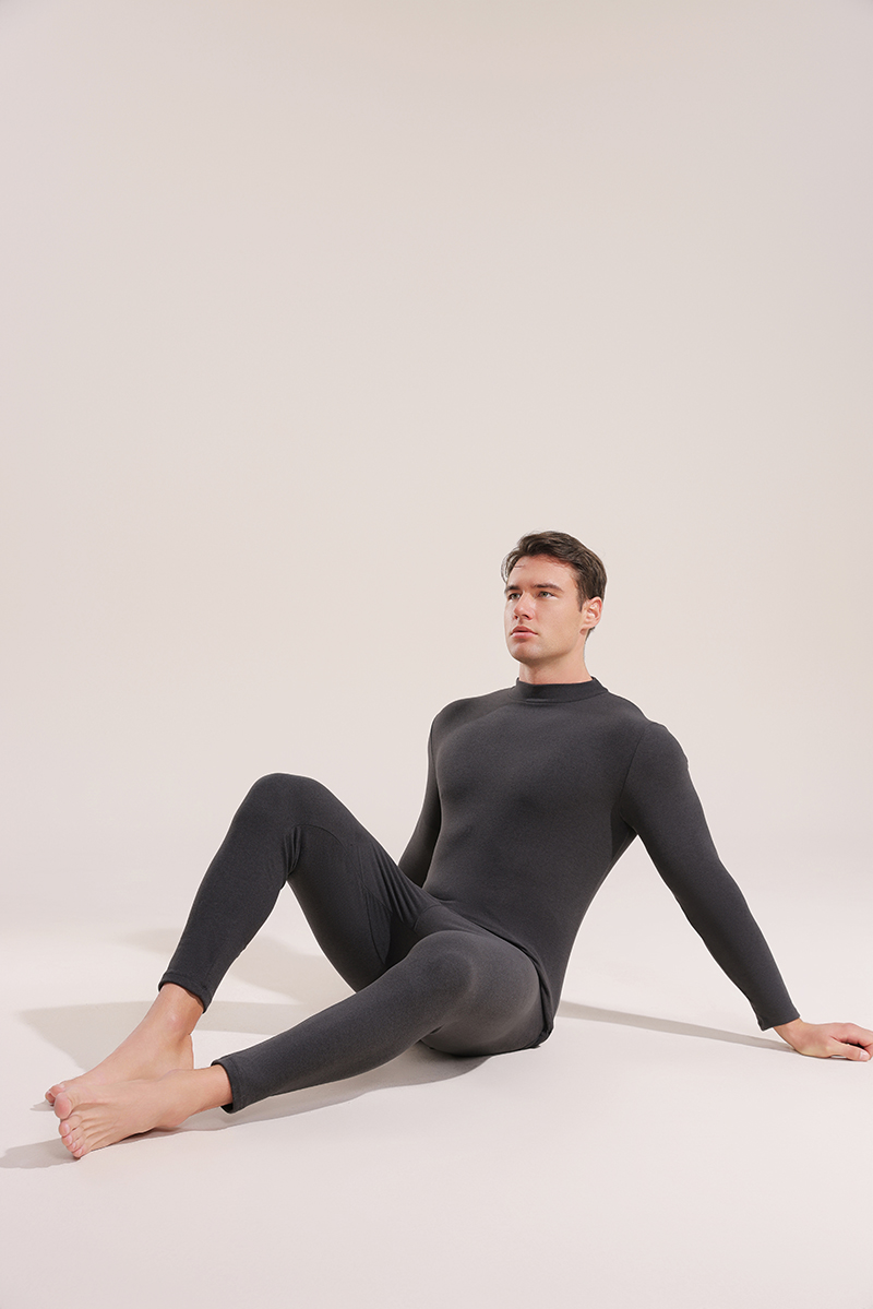 Men's thermostatic thermal underwear round neck, long sleeve design, high elasticity and fit the body autumn and winter comfortable underwear sui