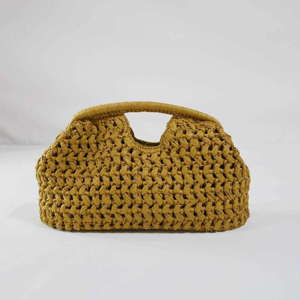Elegant Ladies Chain Woven Handbag Straw Shoulder Fashionable Raffia Crossbody Beach Summer New Versatile Women's Bag