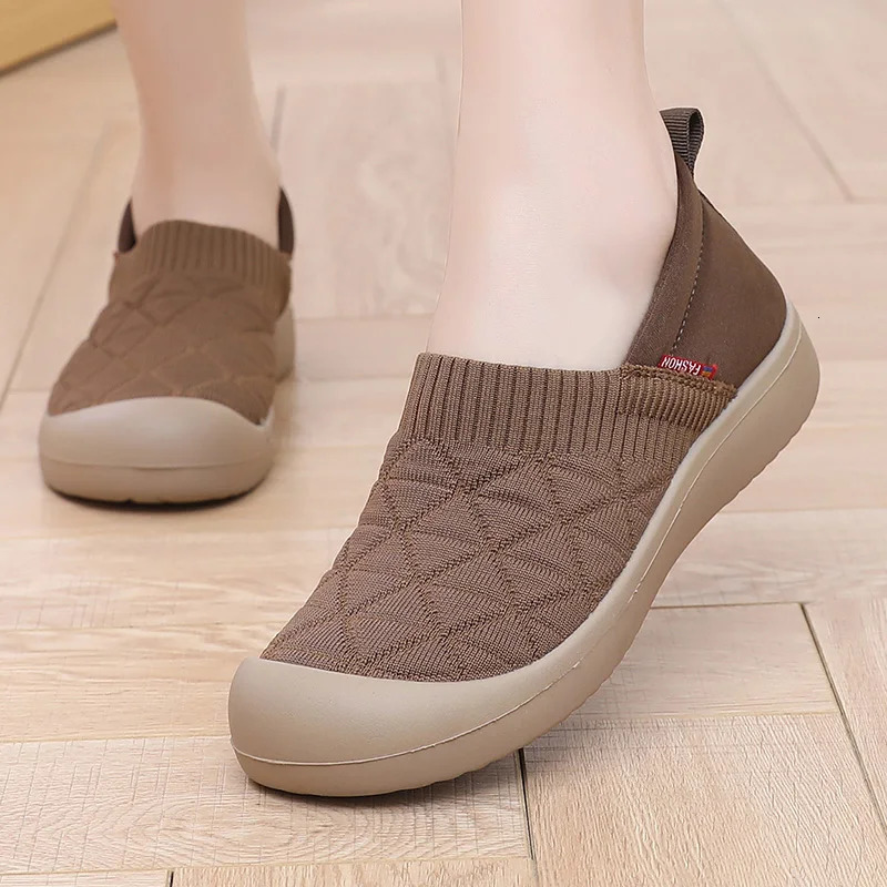 Spring and autumn womens single shoes soft sole breathable comfortable fashion casual walking shoes 250603
