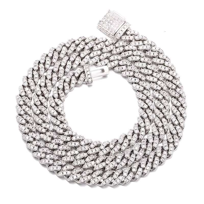 OACOCA 6mm Hip Hop Jewelry White Gold Plated 925 Sterling Silver Diamond Iced Out Cuban Link Chain Necklace Men