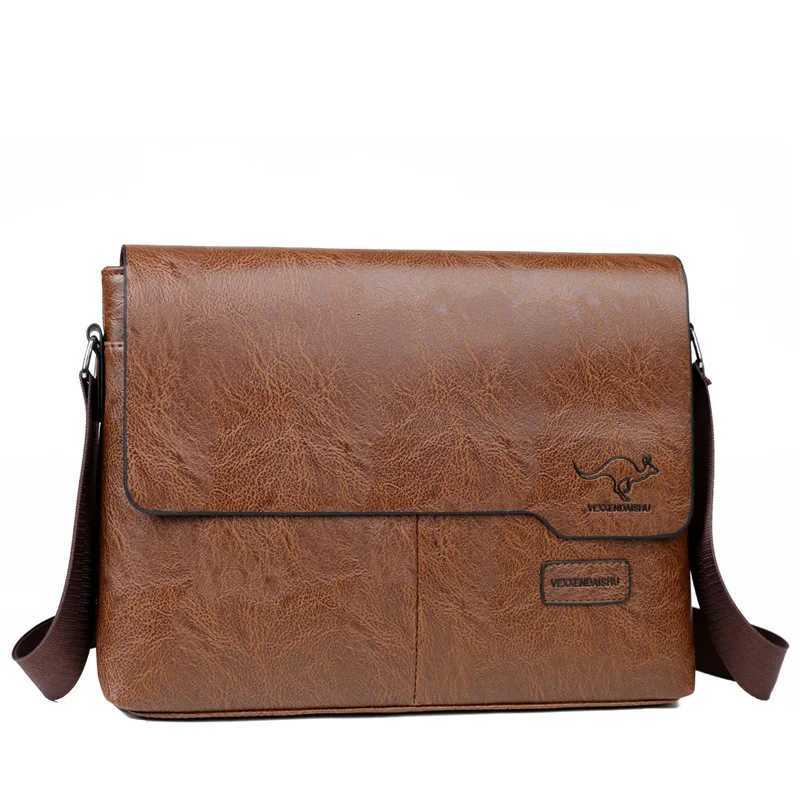 Mens Briefcase Male Executive Document Shoulder Vintage Business Work PU Leather Messenger Crossbody Side Simple Casual Bag W250610