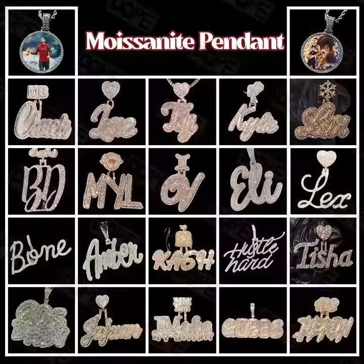 Luxury VVS Mossanite Diamond Pendant Iced Out Hiphop Jewelry Hamsa Hand 925 Sliver Hiphop Custom Moissanite Pendant