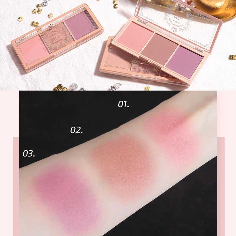 3 Colors/set Blush Plate Peach Pallete Ace Mineral Pigment Cheek Blusher Powder Makeup Professional Contour Shadow Pink BlushXJ250609