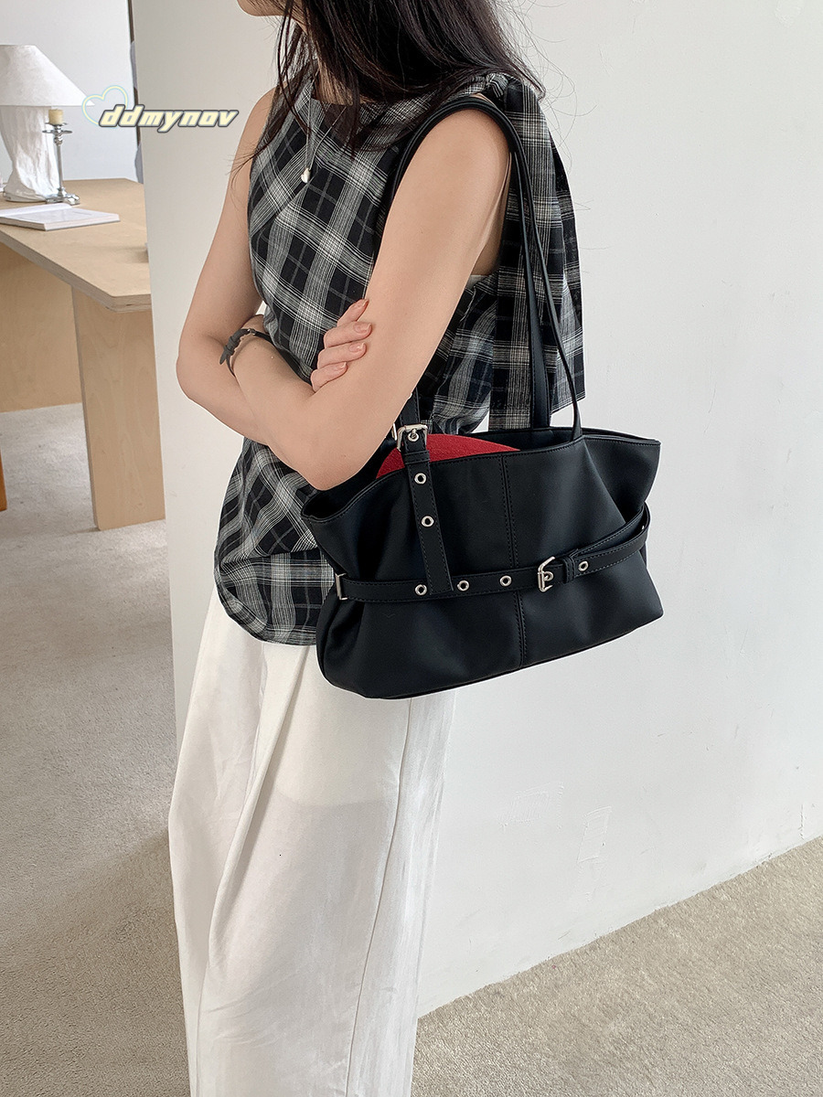 New Women's Single Shoulder Large Capacity 2025 Spring Summer Commuter Fashion Minimalist Tote Bag for Women ddmynov