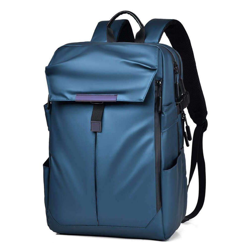 Trendy Waterproof Leather Lightweight Large Capacity Travel Business Commuter Backpack, Cycling Backpack