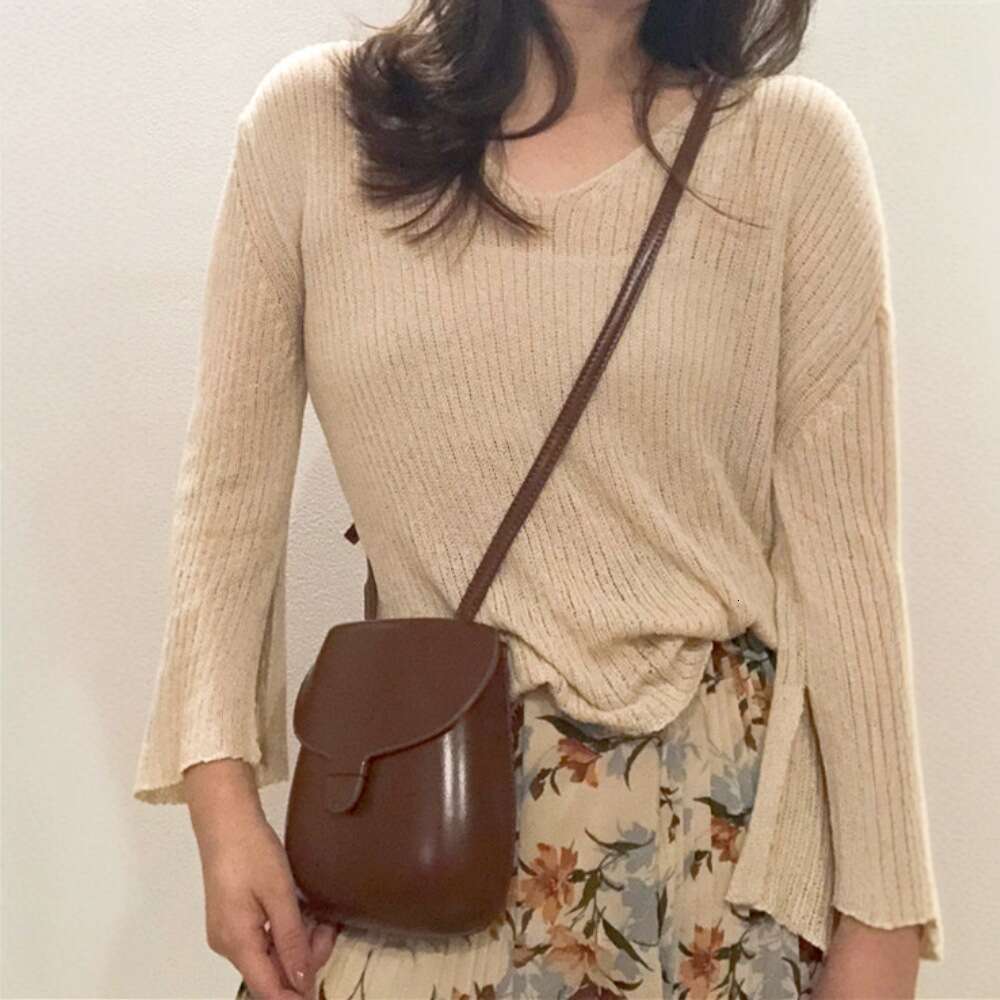 2025 New Pastoral Crossbody Ins Style Chubby Shoulder High Appearance Cute Solid Color Phone Bag