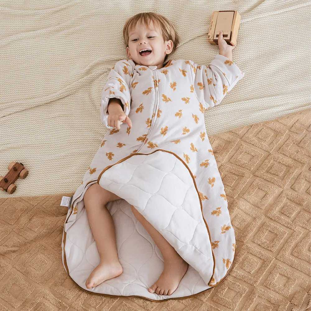 Sleeping Bag For Babies 0-24Months Thicker Winter Sleep Sack Removable Sleeves Kids Anti-Kick Prevent Cold Baby Blanket 3.5Tog y250610TZYB