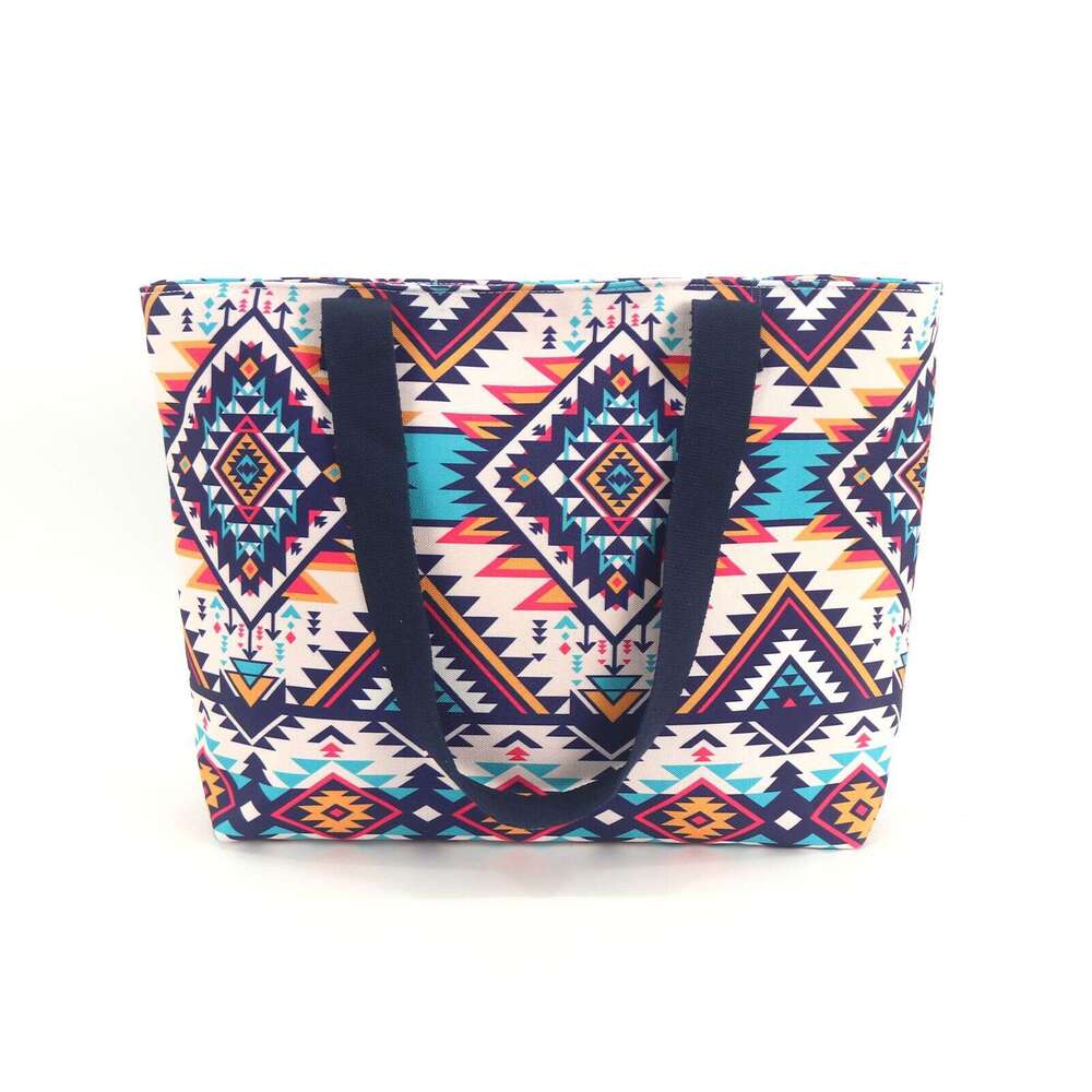 Bohemian Single Shoulder Canvas Large Capacity Gold Stamping Printed Handbag Ethnic Style Tutoring Bag
