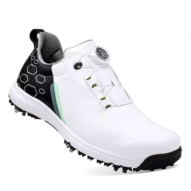 New Arrive High Quality Men Golf Women Breathable Leather Upper Rotating Shoelaces Sport Shoes