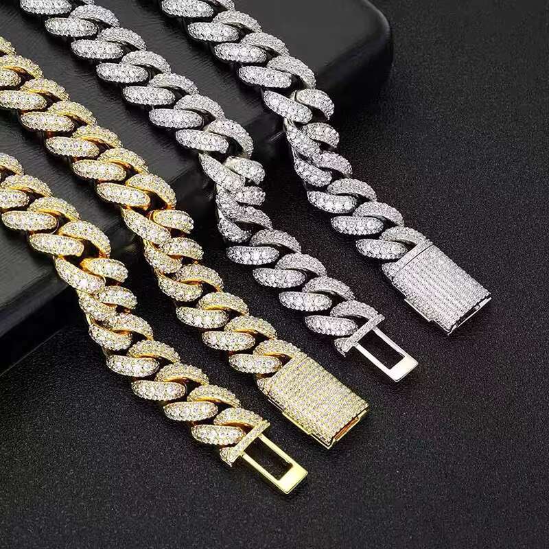 Hip-hop Necklace Fashion Personality Moissanite Mens Cuban Chain OACOCA
