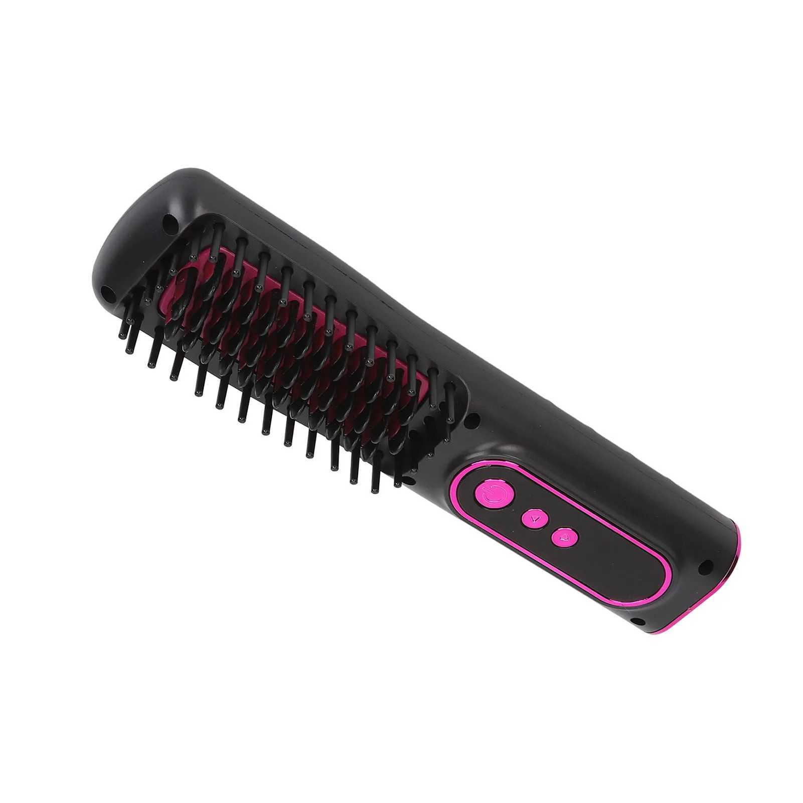 Hair Straightener Comb Frizz Control Professional USB Rechargeable Electric Hair Straightener Cordless Portable For Long Hair W250610