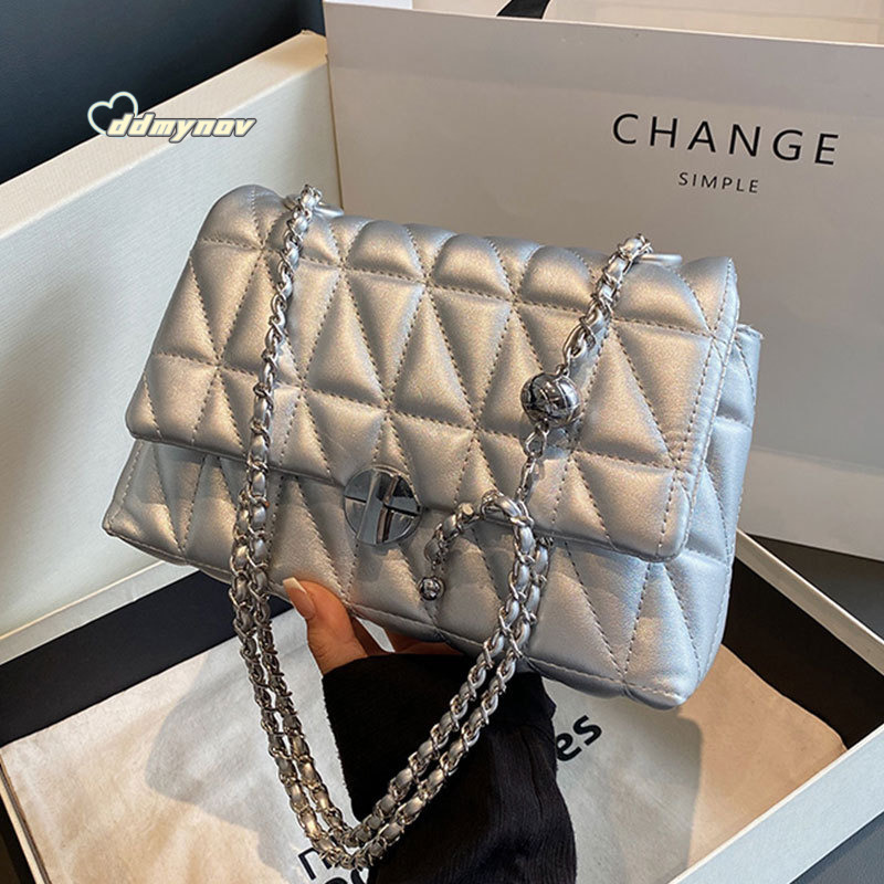 High-Quality Versatile Summer Women's 2023 New Korean Style Quilted Elegant Chain Niche Super Popular Shoulder Underarm Bag ddmynov