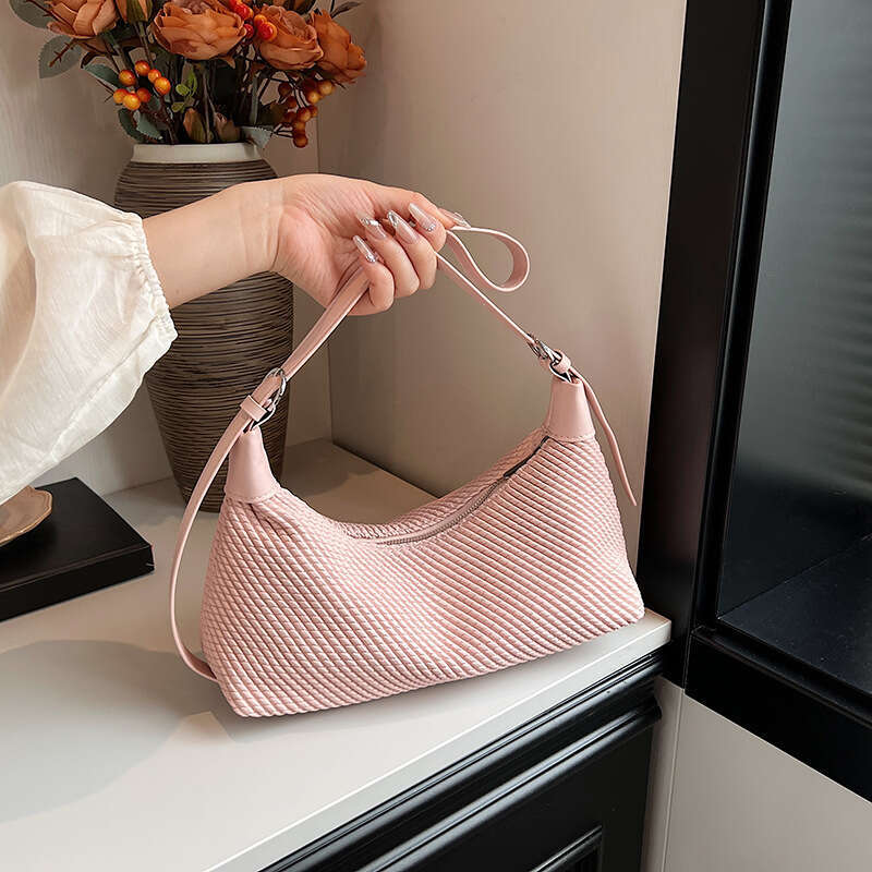 High-Quality Texture Underarm for Women 2024 New Trendy Fashion Casual Pleated Handbag Shoulder Crossbody Bag GUHUISHU