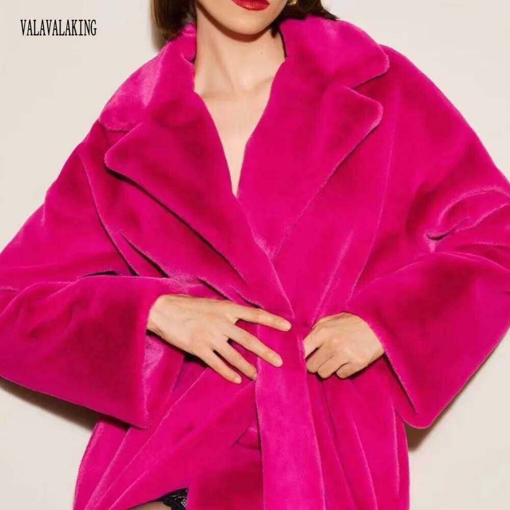 2025 Winter Plus Size Faux Fur Coat Women Elegant Long Sleeve Fluffy Cardigan Jacket Ladies Large Thick Warm Furry Outwear