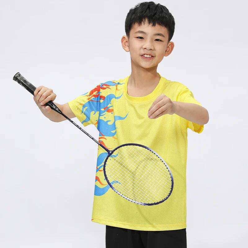 Men's Short Sleeve Quick Drying Women's Running Training Clothes Breathable T-shirt Boys' Badminton Tennis Wear GJ253