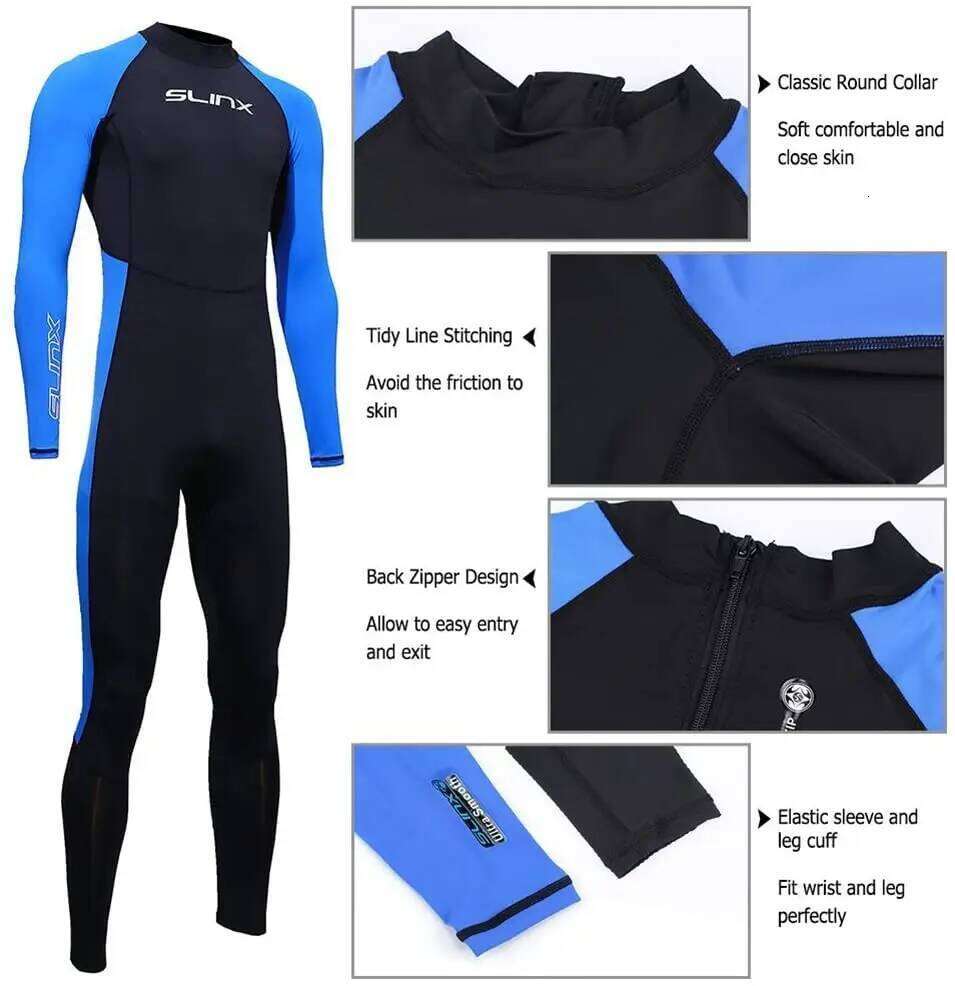 Full Body Surf Suit, UV Protection, Long Sleeve, One Piece Swimwear, Snorkeling Surfing, Scuba Diving, Swimming, Kayaking